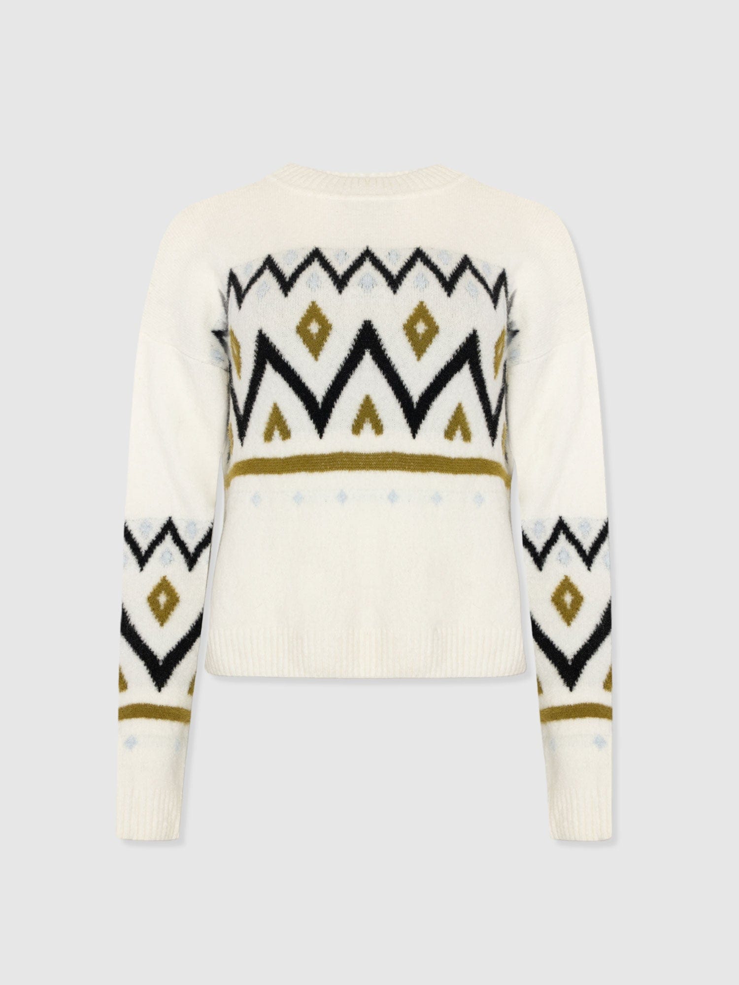 Allana Fairisle Jumper - White - Women's Jumpers | Saint + Sofia® USA